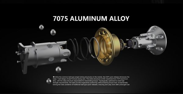 CNC machined 7075 aluminium quick release system