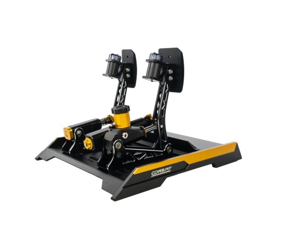 Hydraulic racing simulator pedals with haptic feedback