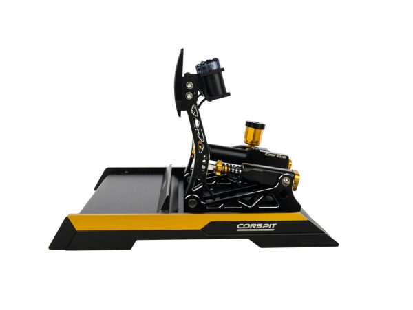 Dual-stage hydraulic sim pedals for realistic braking feel