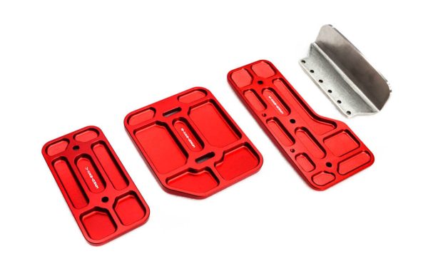 V8 Supercar Billet Pedal Pads - Red Back