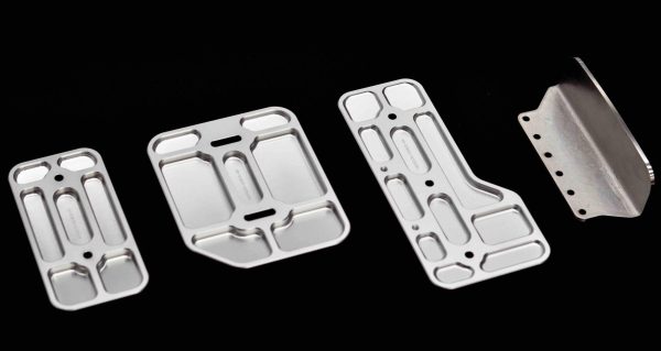 V8 Supercar Billet Pedal Pads - Silver Back